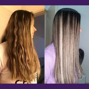 Loira cabelo longo pós progressiva