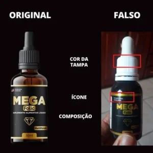 Comparativo entre Mega Folic Falso e Original