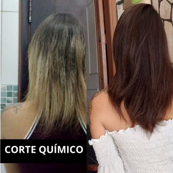 Vitamina para fortalecer o cabelo com corte químico antes e depois